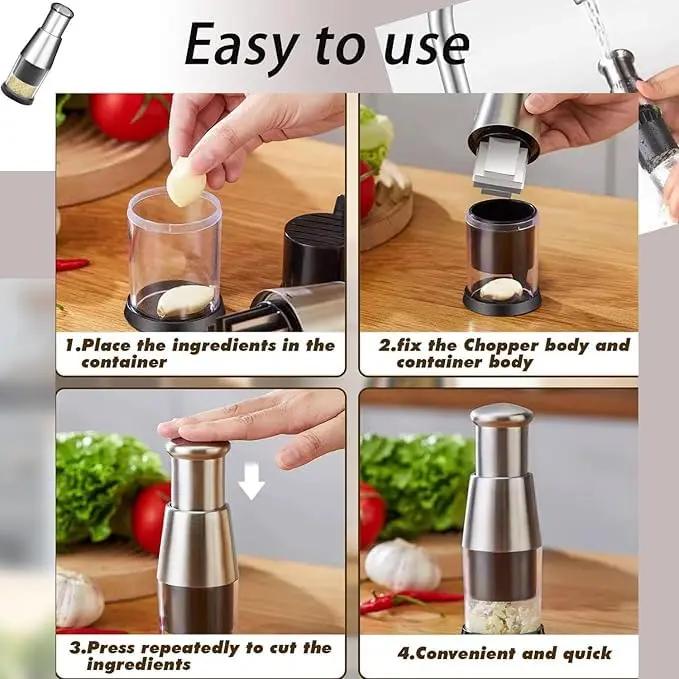 Multi-Use Garlic & Veggie Chopper – Stainless Steel - zensocart
