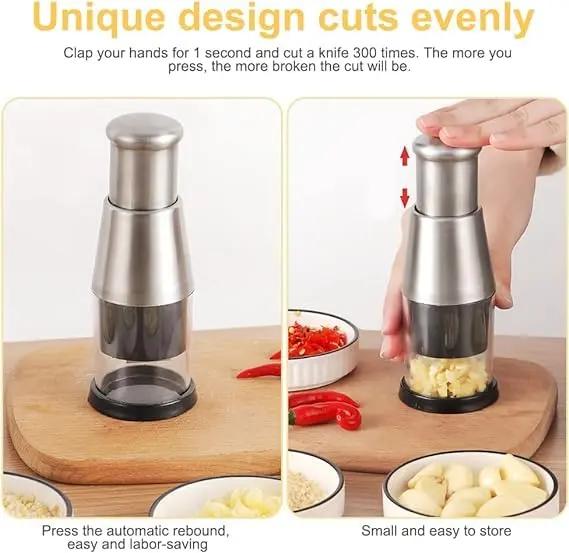 Multi-Use Garlic & Veggie Chopper – Stainless Steel - zensocart