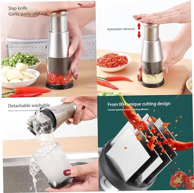 Multi-Use Garlic & Veggie Chopper – Stainless Steel - zensocart